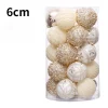 25PCS Golden Shimmers Christmas Velvet Hanging Decor Balls