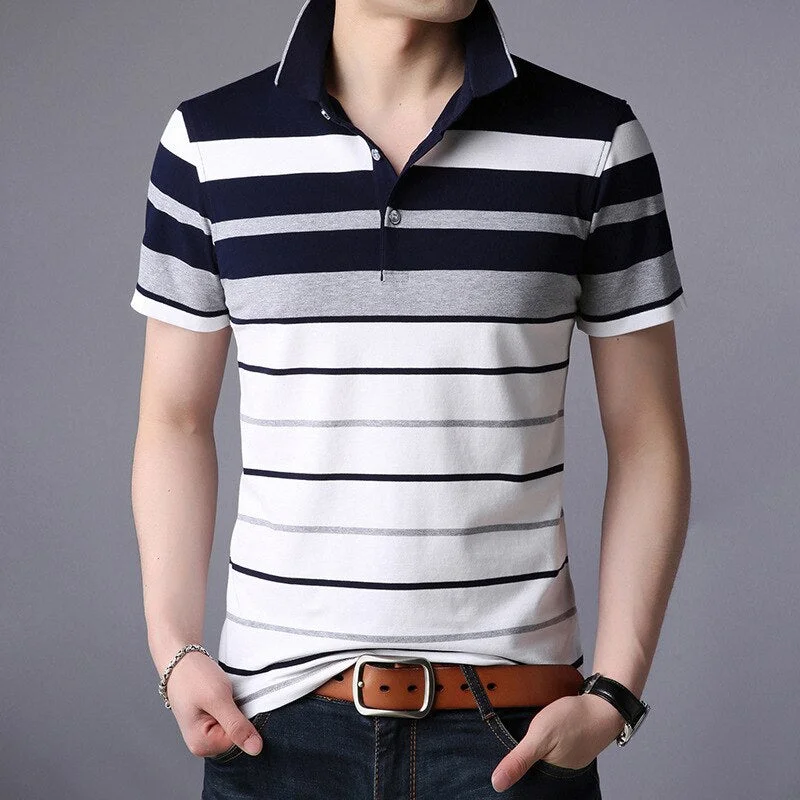 England Style Striped 2019 Brand Fashion Polo Shirts Short Sleeve Men Summer Cotton Breathable Tops Tee ASIAN SIZE M-5XL