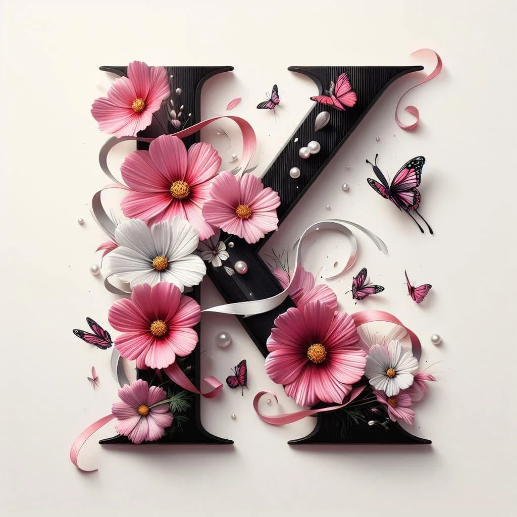 Diamond Painting - Full Round Drill - Flower Butterfly Alphabet(Canvas|30*30cm)