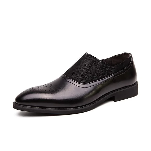 Men's Summer / Fall Classic / British Daily Office & Career Loafers & Slip-Ons Faux Leather Non-Slipping Wear Proof Black / Brown