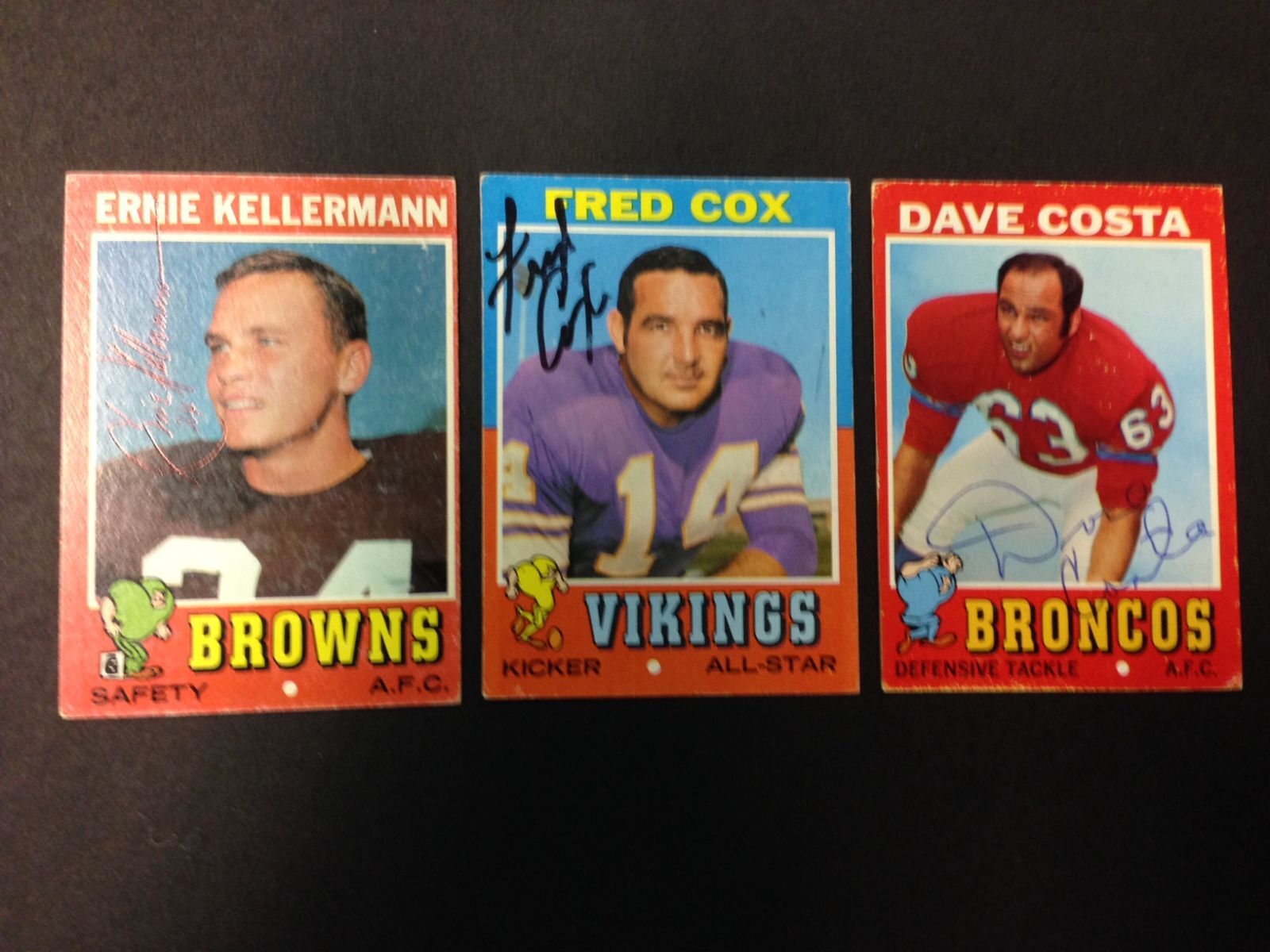 Fred Cox Autographed 1971 Topps Card Minnesota Vikings with COA