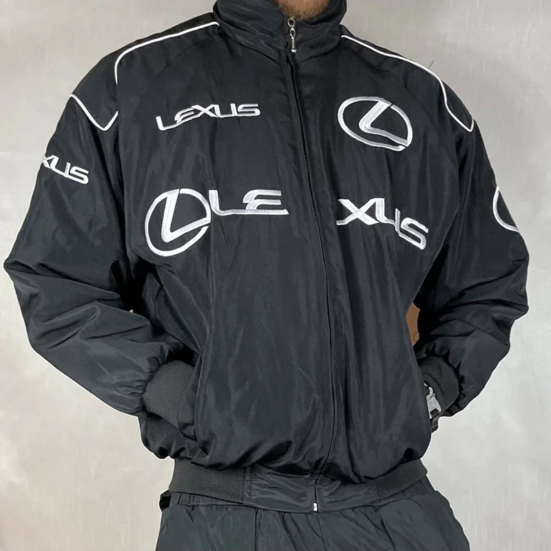 Unisex Racing Style Street Fashion Loose Racing Casual Print Jacket