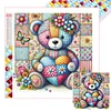 Diamond Painting -DIY Full Square Drill Colorful Patchwork Bear(35*35 CM)