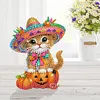 DIY Pumpkin Cat-Diamond Painting Ornaments With Shaking Head Function（Single-Sided)