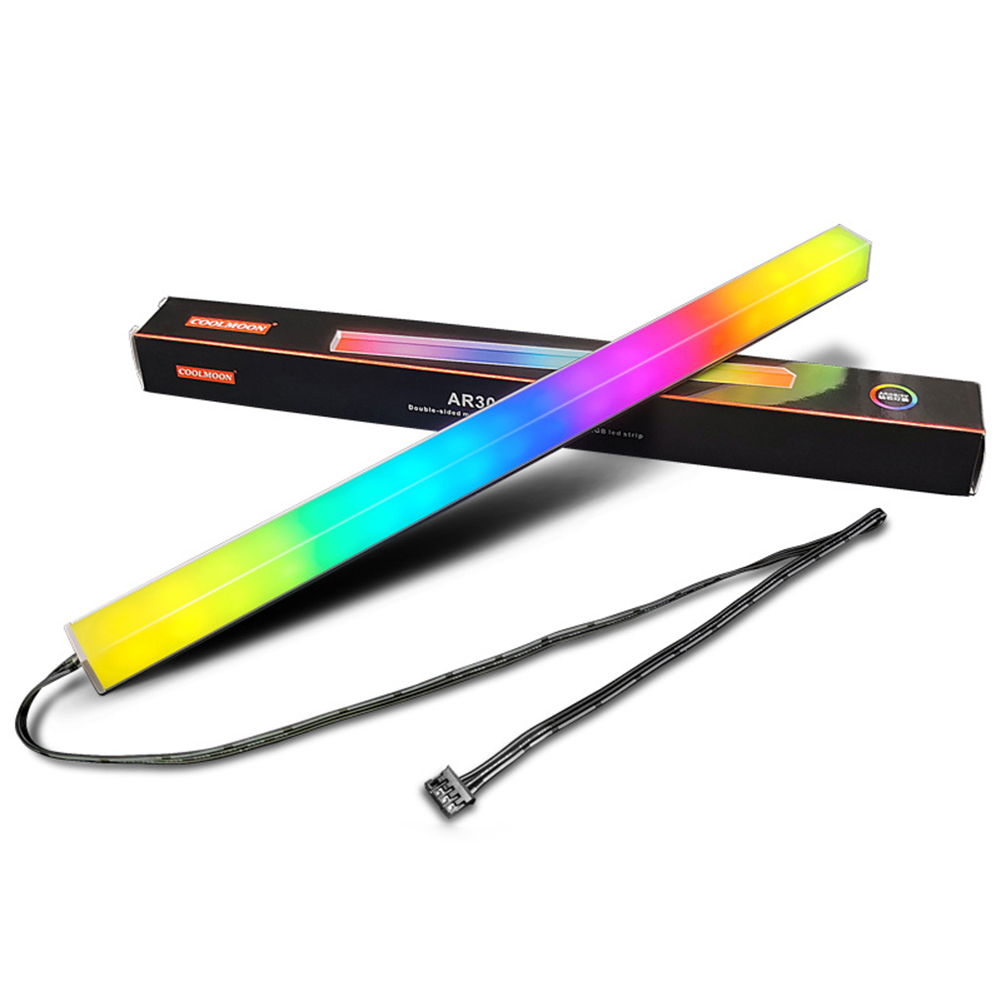 

COOLMOON 30cm Light Strip Aluminum Magnetic RGB LED Color Atmosphere Lamp, 501 Original