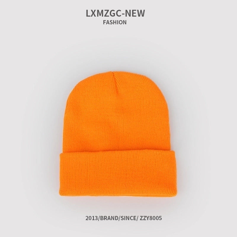 Pure Color Double-layer Warm Korean Style Knitted Hat