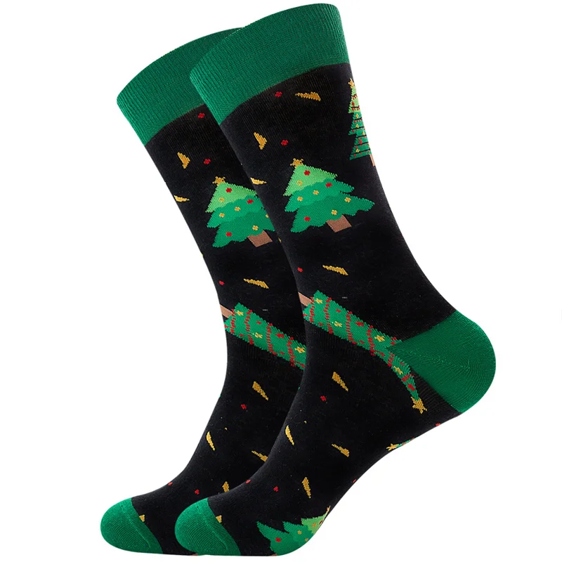Christmas Retro Elk Thick Line Warm Mid-Calf Socks 