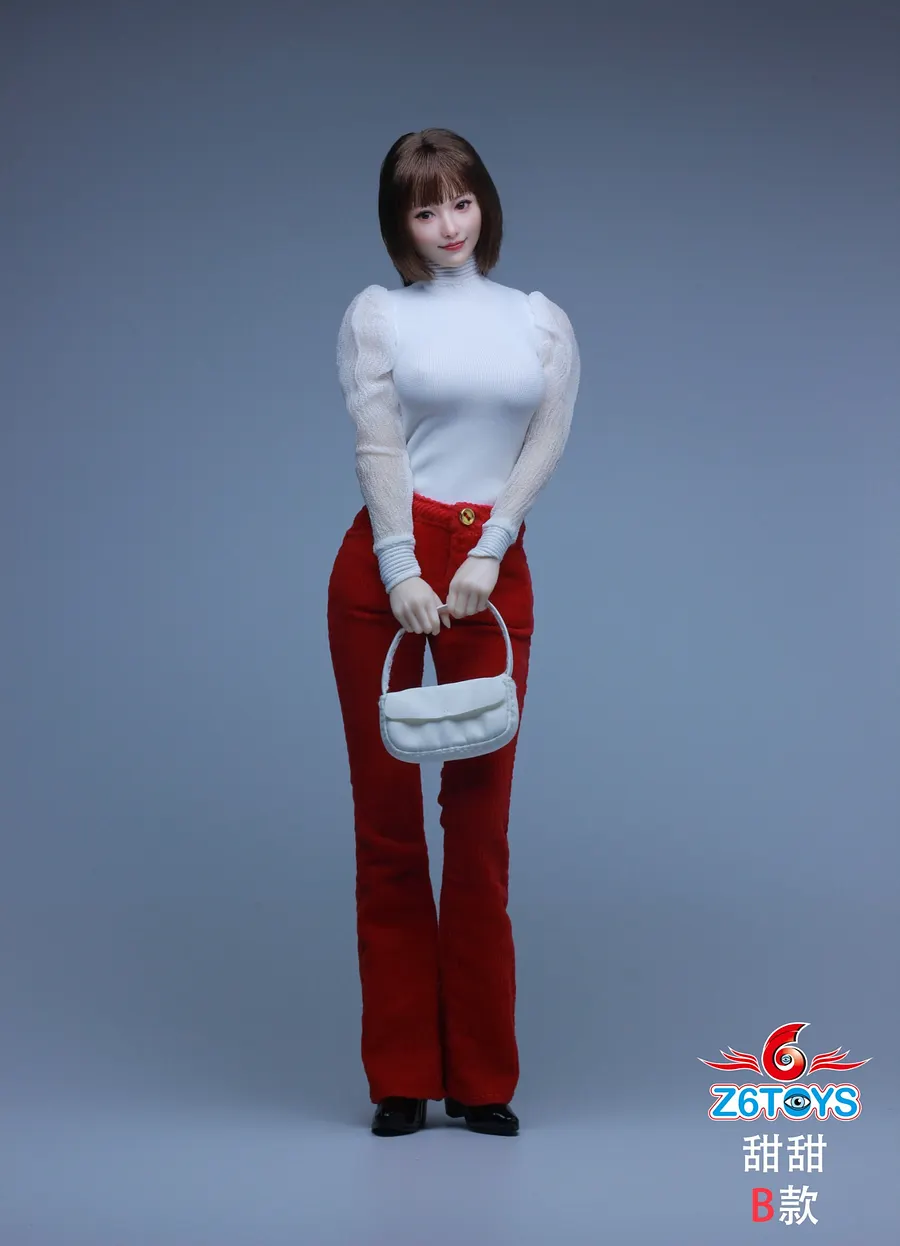 Z6TOYS 1/6 Asian Female Head Sculpture with Movable Eyes and a