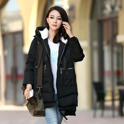 plus size 5XL winter woman coats 2018 Large size Thicken loose female coat women cotton Hooded long coat elegant IOQRCJV T171