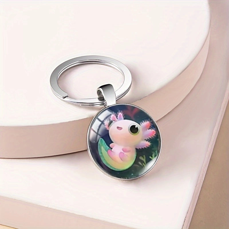 Cute Sweet Animal Alloy Inlay Glass Keychain
