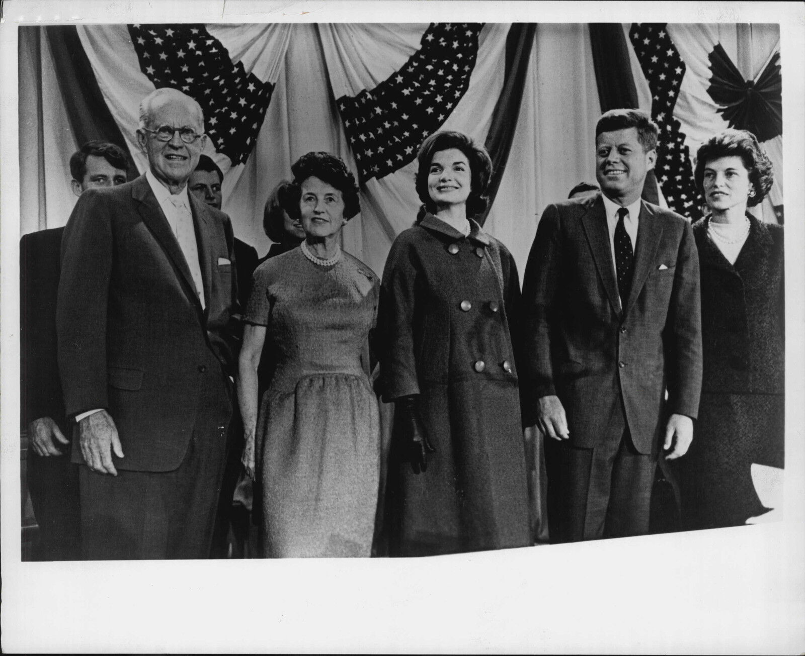 1960's Kennedy Clan Joseph Rose John Robert Edward Jacqueline Eunice Press Photo Poster painting