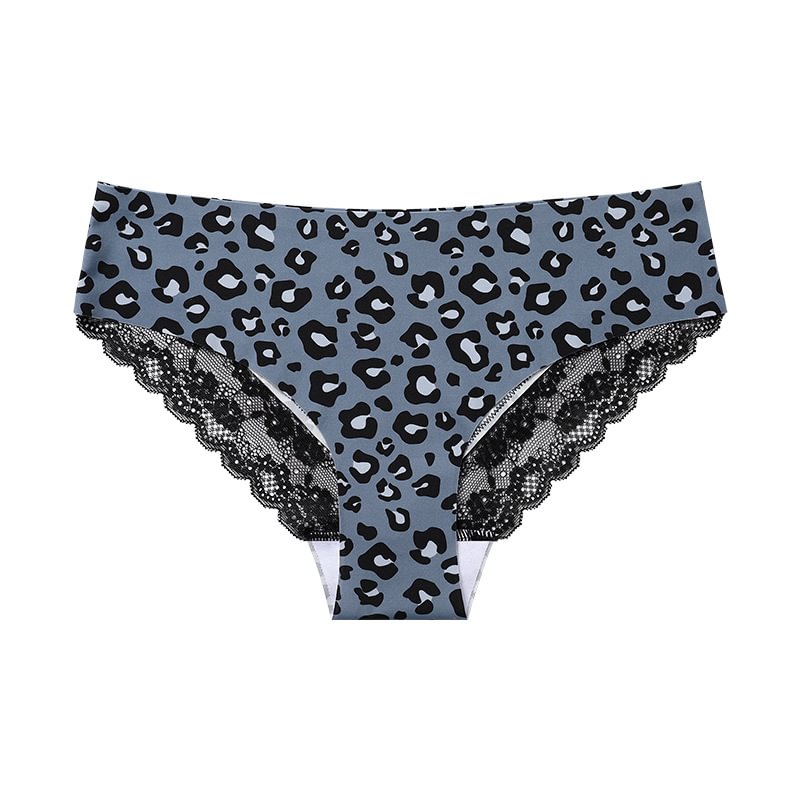 Lace Leopard Underwear Women's Low Waist Traceless Sexy Ice Underwear Pure Cotton Bottom Crotch