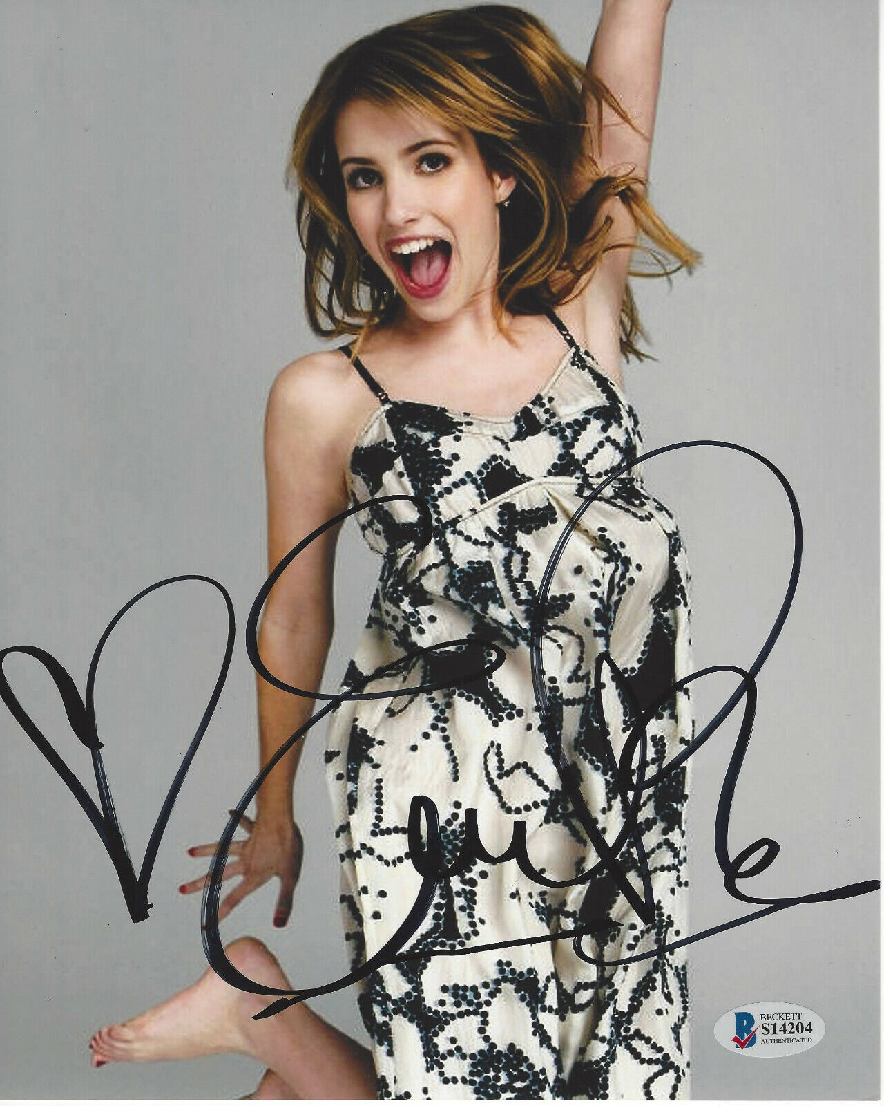 EMMA ROBERTS SIGNED AUTOGRAPHED 8x10 Photo Poster painting 3 SEXY AHS ACTRESS BECKETT COA BAS