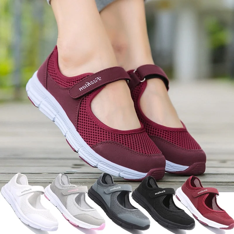 Women's Sneakers Breathable Mesh Walking Ladies Flat Shoes Woman White Sneakers For Women Vulcanize Female Shoes Zapatos Mujer