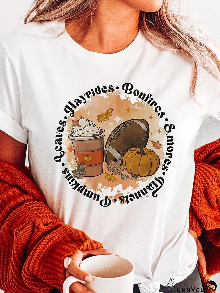 Autumn Harvest White Pumpkin Graphic Tee