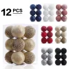 12PCS Christmas Tree 8CM Hanging Decor Balls