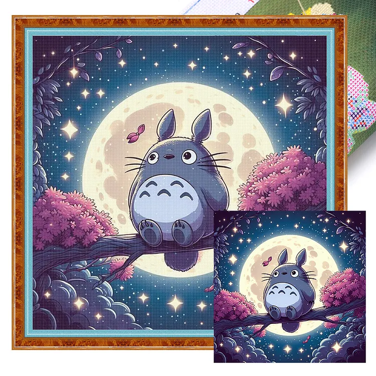 【Huacan Brand】Totoro&nbsp;(45*45cm)&nbsp;11CT&nbsp;Stamped Cross Stitch gbfke
