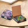 PU Flowers Diamond Painting Notecard Box with Papers for DIY Art Craft