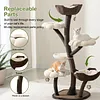 [US Local Warehouse] 59In Flower Shaped Cats Tree with Scratching Posts Unique Nest Jumping Platform Tower Dtachable Multi Level Pets Furniture for Large & Multi-Cat Homes