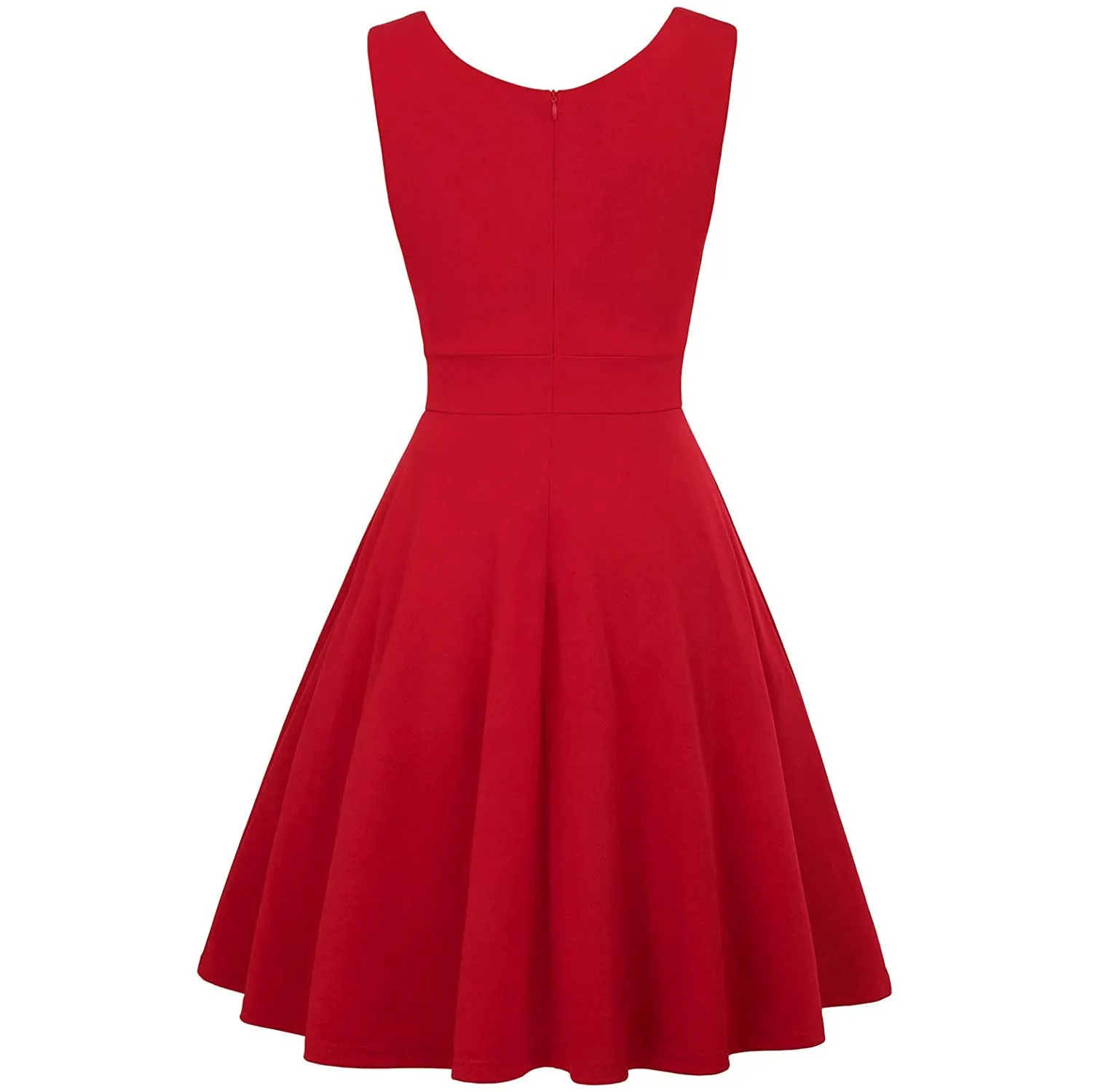 Sleeveless Wrap V-Neck A-line Bridesmaid Cocktail Party Dress for Women
