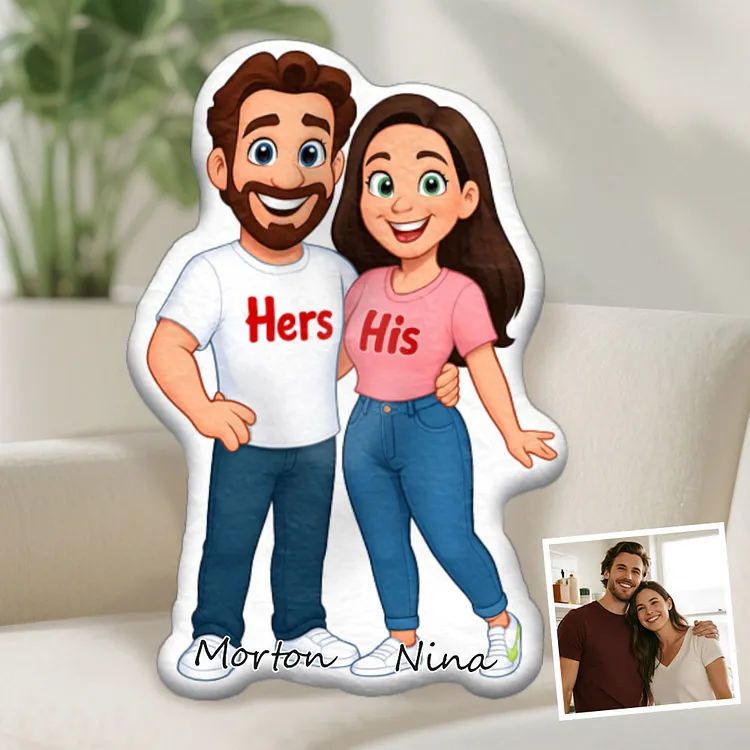 Custom Cartoon Dolls &ndash; Personalized Doll That Looks Like You | Custom Doll from Photo | Mini Me Pillow with Face & Name For Couple For Lover
