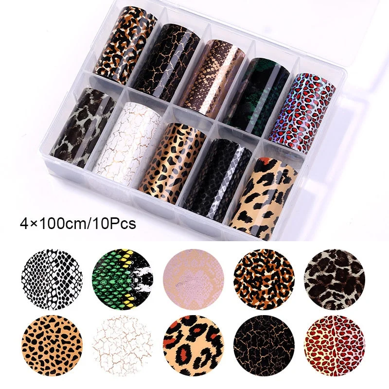 Flower Nail Art Transfer Foil Sticker Mable Series Paper Wraps Adhesive Decals Nails Decoration Accessories For Nails DIY Design-Nail Inspo