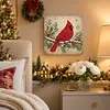 (20x20cm)North American Cardinal Xmas Pearl Painting Art Kits With Inner Frame Pearl Gem Paintings Picture Arts Craft for Adults Beginners Home Wall Decor