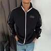 Casual Solid Color Zip-up Jacket by Inlyline