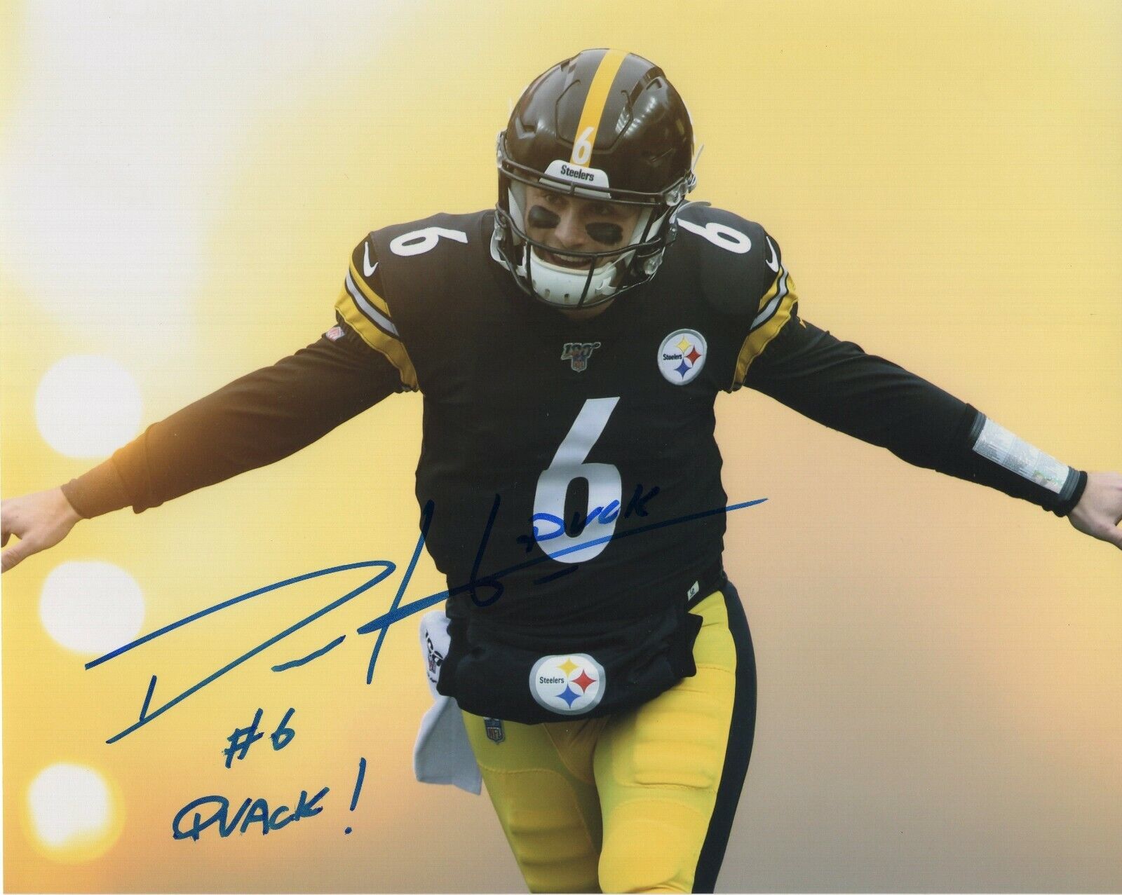 DEVLIN DUCK HODGES SIGNED AUTOGRAPH PITTSBURGH STEELERS 8X10 Photo Poster painting EXACT PROOF