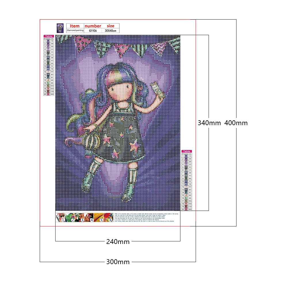 Grace Dolls 5D DIY Diamond Painting Kits Full Round Drill Wall Art Decor (G1106)