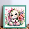 Rabbit and Flowers Full Stamped Cross Stitch Kit 18CT 2-Strand 25x25cm