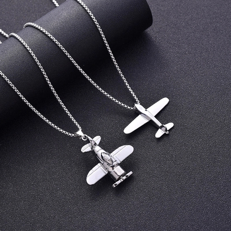 Hip-hop Airplane Alloy Titanium Steel Plating Unisex Pendant Necklace