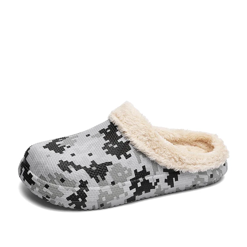 Men Slippers Winter Warm Furry Slippers Waterproof Indoor Home Cotton Shoes Fur Loafers Casual Plush Shoes Winter House Footwear