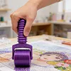 Diamond Art Roller Tools and Accessories for Rhinestone Embroidery with 10 Ridges Diamond Art Roller Straightener for Craft Lover Beginners (Solid Purple)