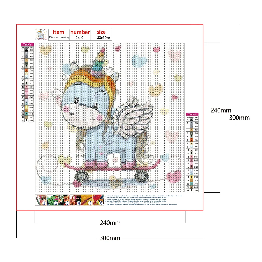Full Round Diamond Painting 30*30cm - Unicorn