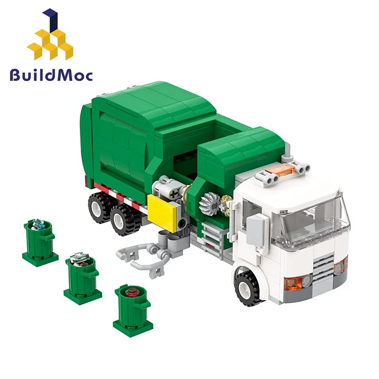 City White Garbage Classification Truck Car 100 Cards Brinquedos Playmobil 