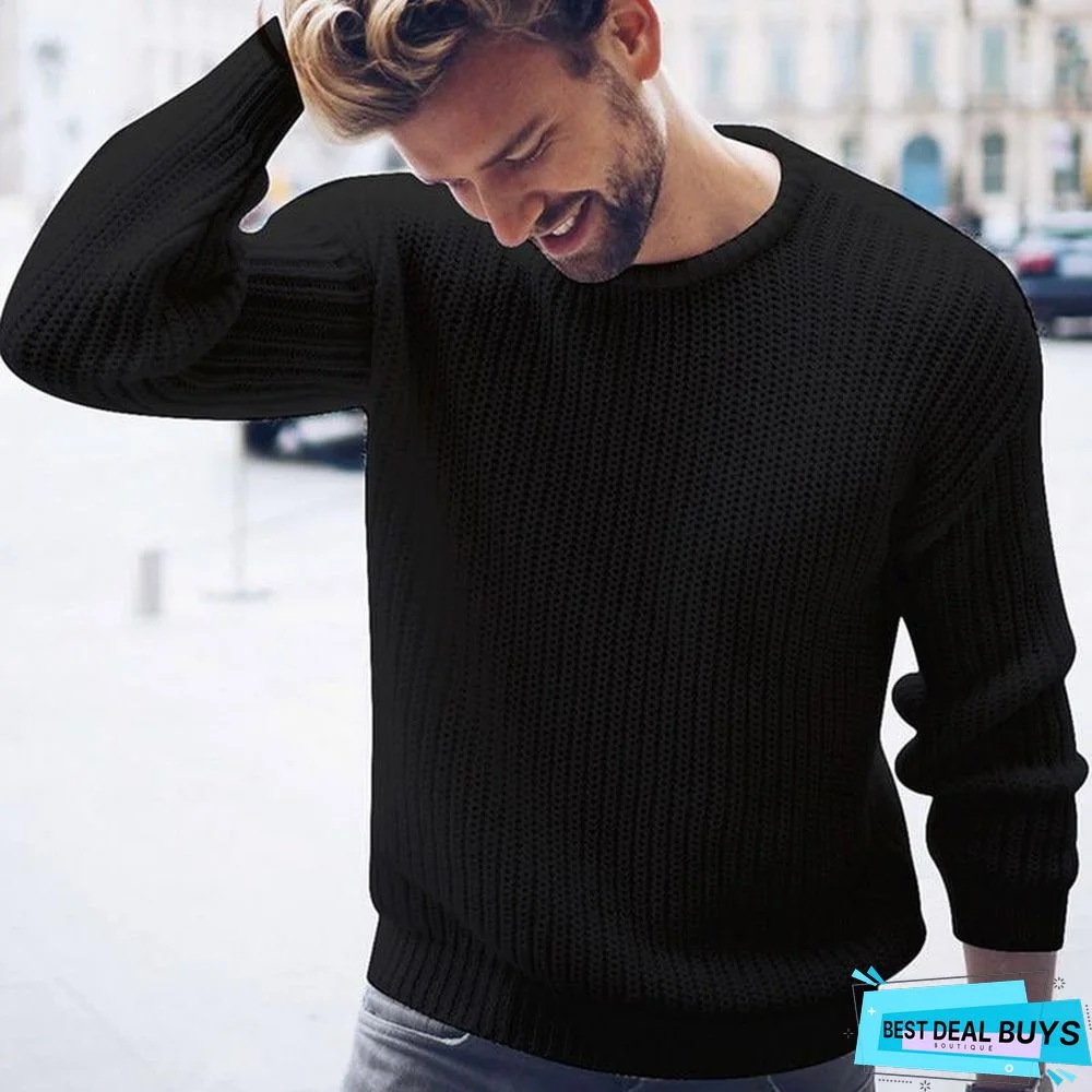 Cotton Sweater Men Pullover Casual Jumper For Male Knitted Korean Style Clothes Plus Size