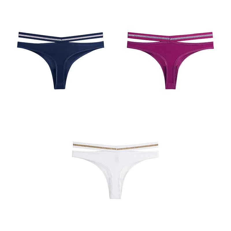 3pcs Seamless Underwear For Woman Sexy Thongs Women's Lingerie Bikini Sports Female Panties Ice Silk Woman Intimates BANNIROU