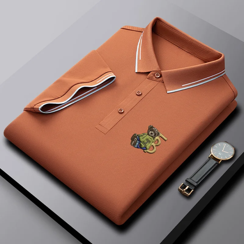   Men's business casual embroidered polo  shirt