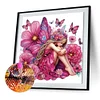 Rosa Schmetterling Mädchen - speziell geformtes Diamond Painting - 30*30cm
