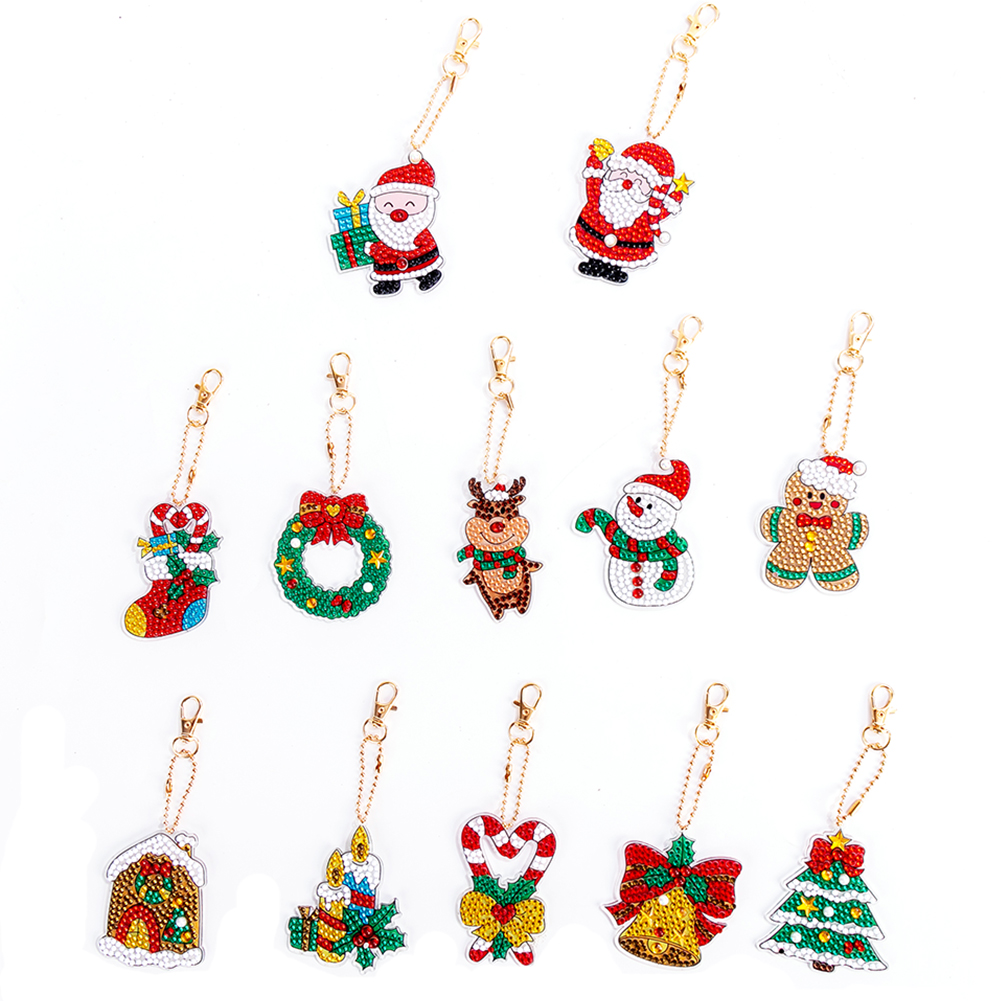 

12pcs Christmas - 5D DIY Craft Keychain, 501 Original