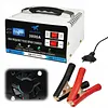 12V 24V Car Battery Charger LED Display Battery Maintainer Desulfator with Cable Clamps Overcharge Protection for Vehicle Motorcycle Boat Lead-acid Batteries