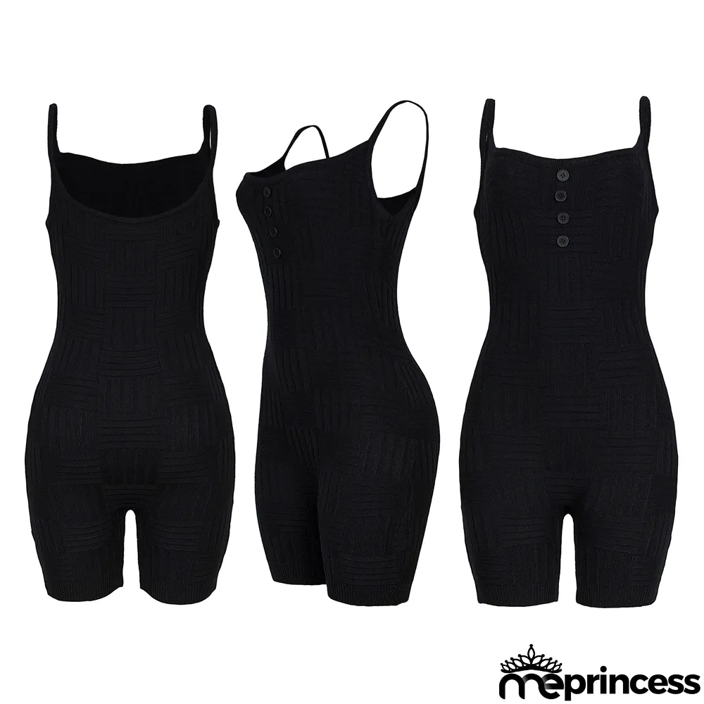 Women's Fashion Sports Knitting Sling Rompers
