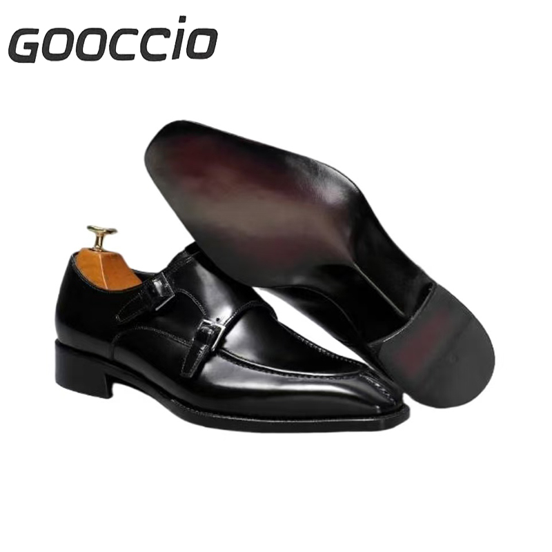 NJ184 Calf-Skin Dress Shoes/Double Monk Shoes For Men GOOCCIO   