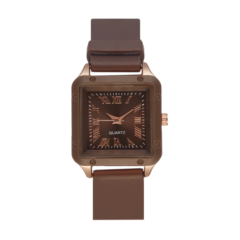 Retro Solid Color Buckle Quartz Watch Women’s Watches