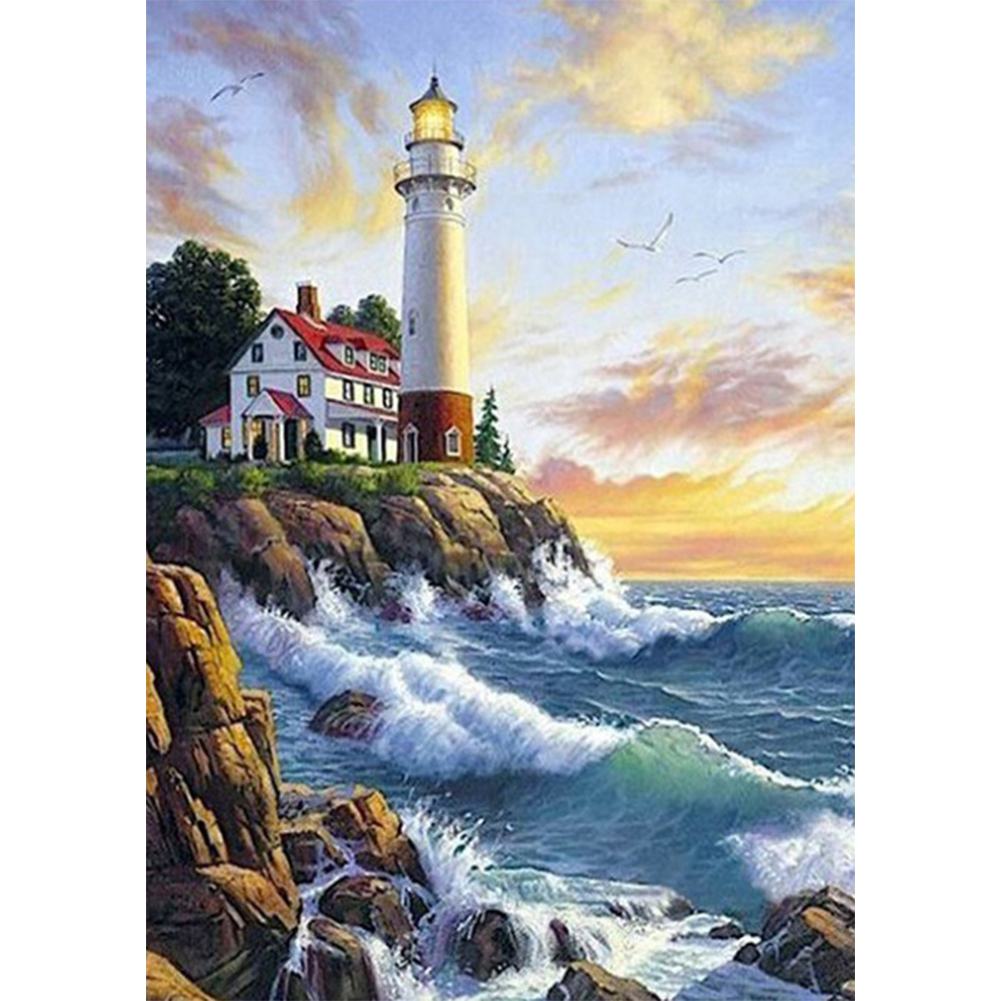 Фулл маяк. Алмазная живопись Маяк. Картины с маяком и морем.