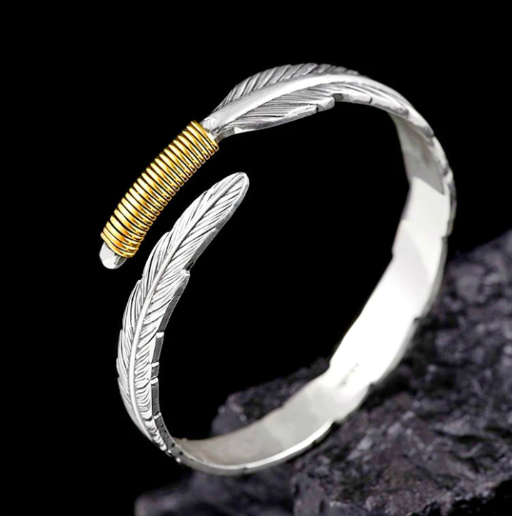 925 Silver feather Bracelet