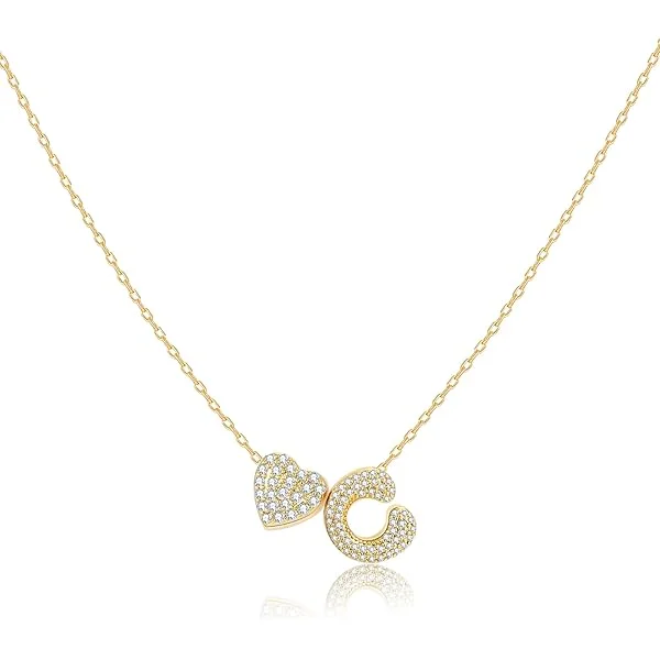 Personalized Heart Letter Necklace