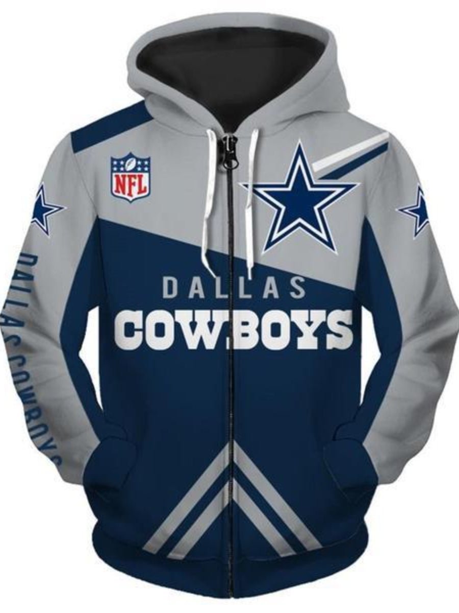Men Dallas Cowboys Hoodie 3D Floral NFL Drawstring Hooded Sweatshirt