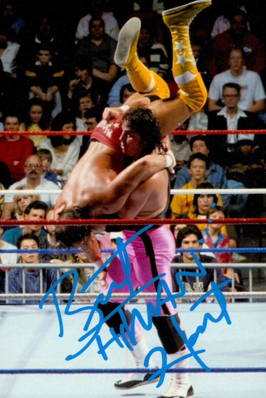 Bret 'Hitman' Hart Signed 6x4 Photo Poster painting WWF WWE Royal Rumble Wrestler Autograph +COA